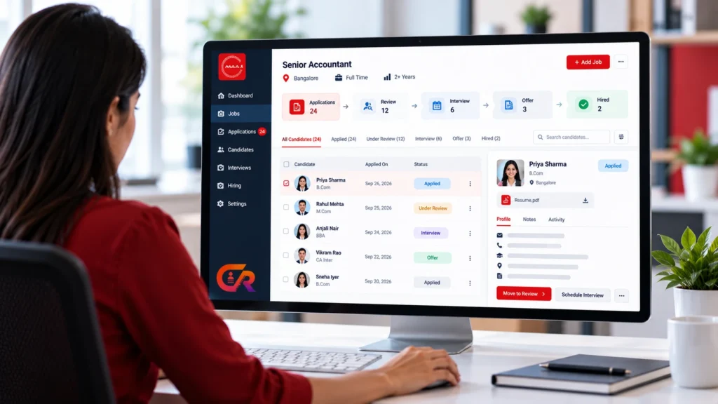 Applicant tracking system workflow for managing job applications